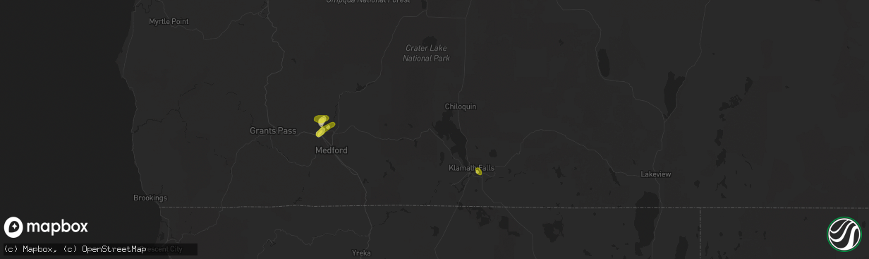 Hail map in Klamath Falls, OR on August 8, 2017