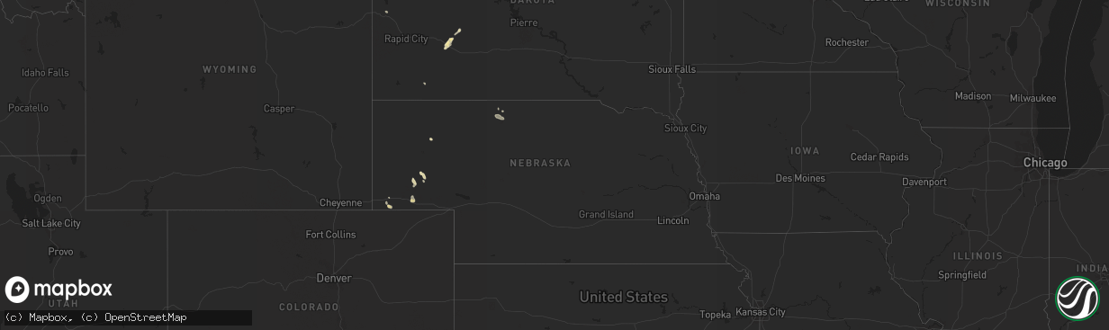 Hail map in Nebraska on August 8, 2017