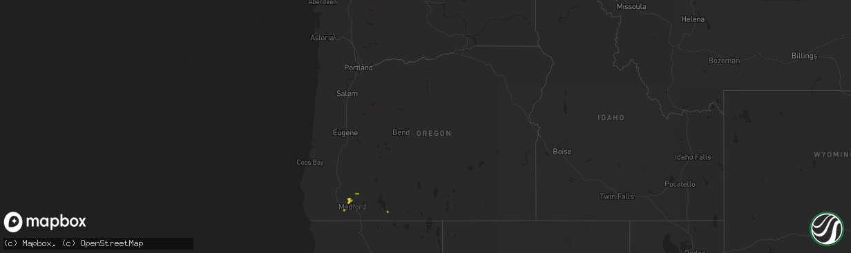 Hail map in Oregon on August 8, 2017