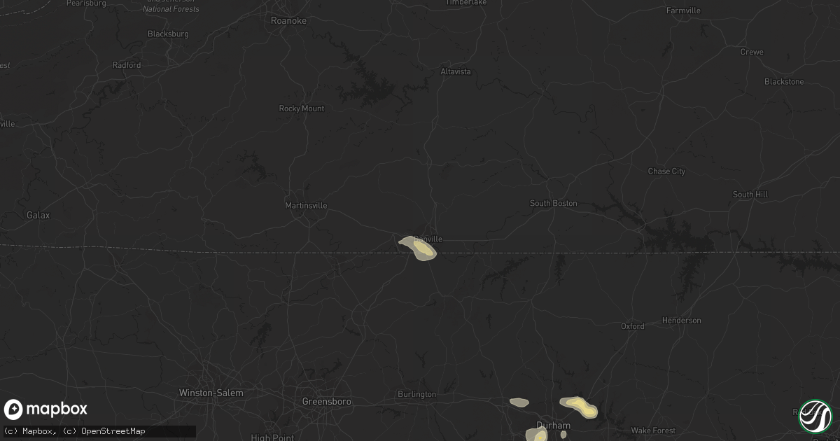 Hail map in Danville, VA on August 8, 2018
