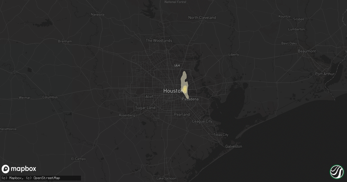 Hail map in Houston, TX on August 8, 2018