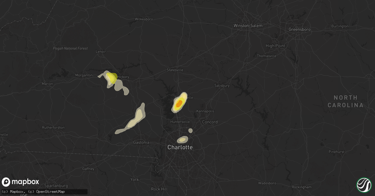 Hail map in Mooresville, NC on August 8, 2018