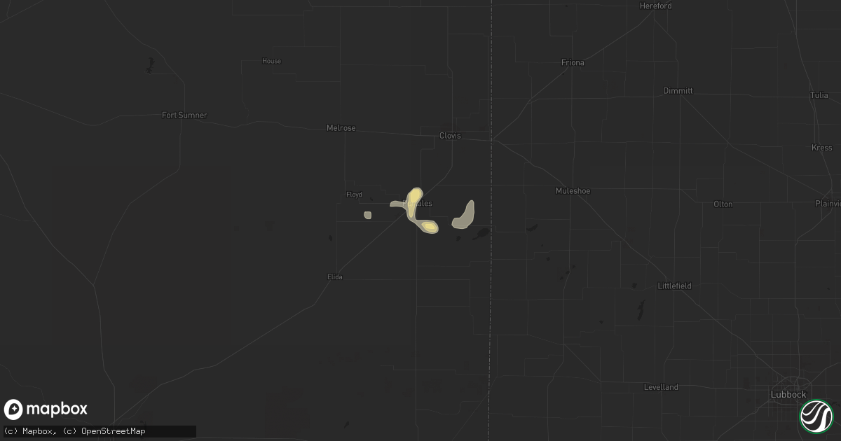 Hail map in Portales, NM on August 8, 2018