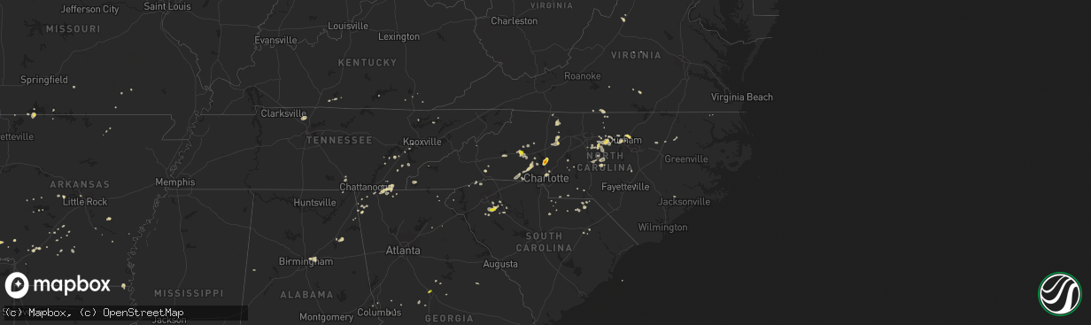 Hail map on August 8, 2018