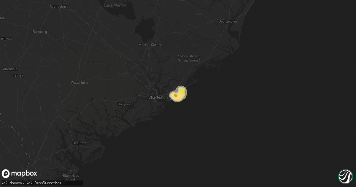 Hail map in Isle Of Palms, SC on August 8, 2019