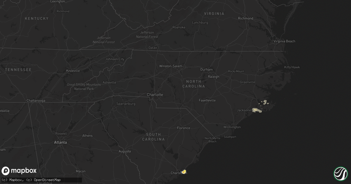Hail map in North Carolina on August 8, 2019