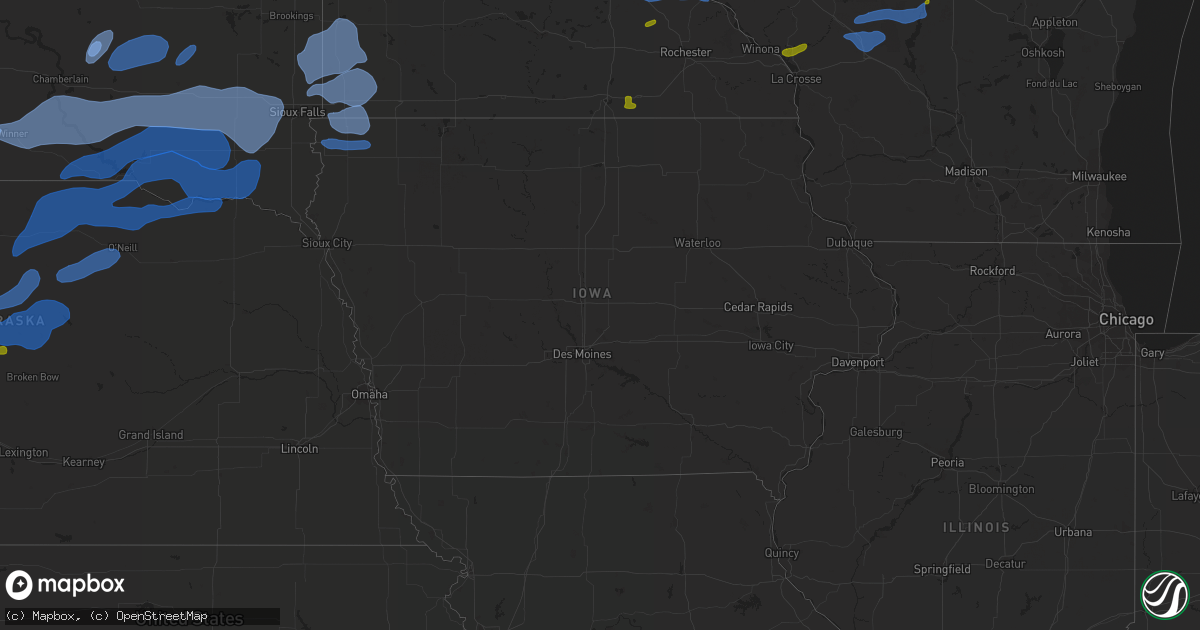 Hail map in Iowa on August 8, 2020