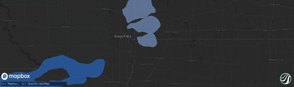 Hail map in Rock Rapids, IA on August 8, 2020