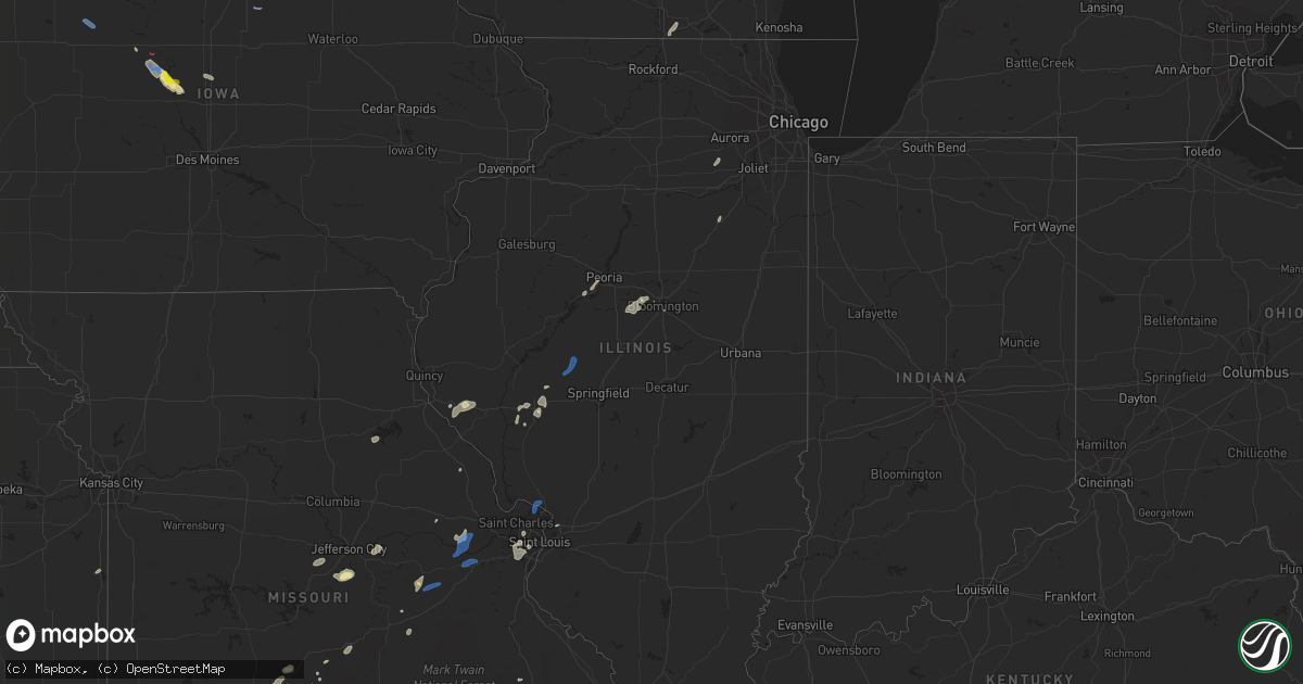 Hail map in Illinois on August 8, 2021