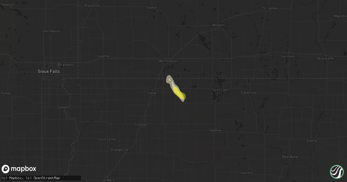 Hail map in Ocheyedan, IA on August 8, 2021