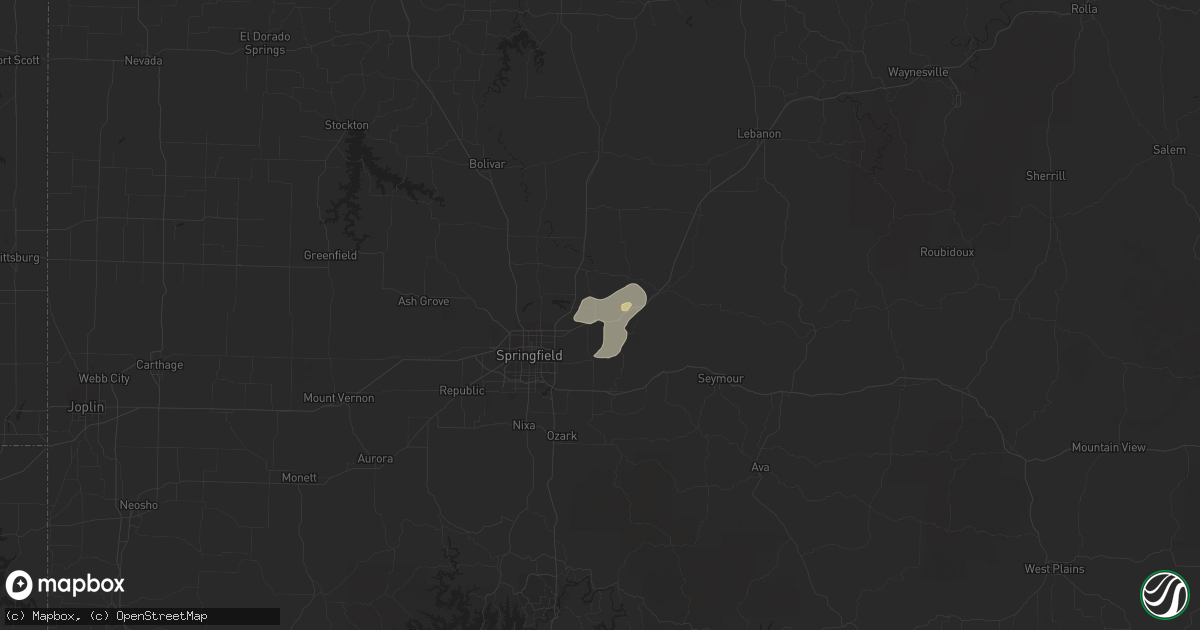 Hail map in Strafford, MO on August 8, 2021