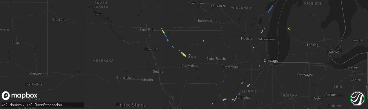 Hail map on August 8, 2021