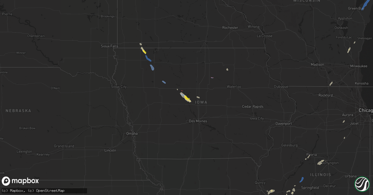 Hail map on August 8, 2021