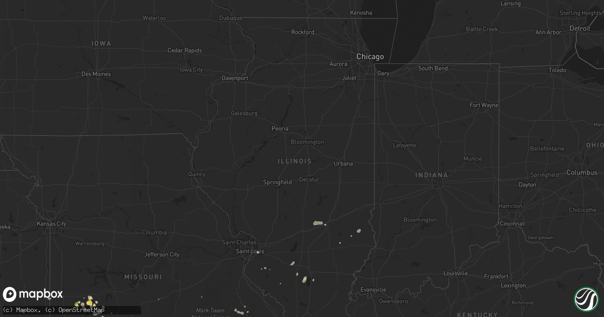 Hail map in Illinois on August 8, 2022
