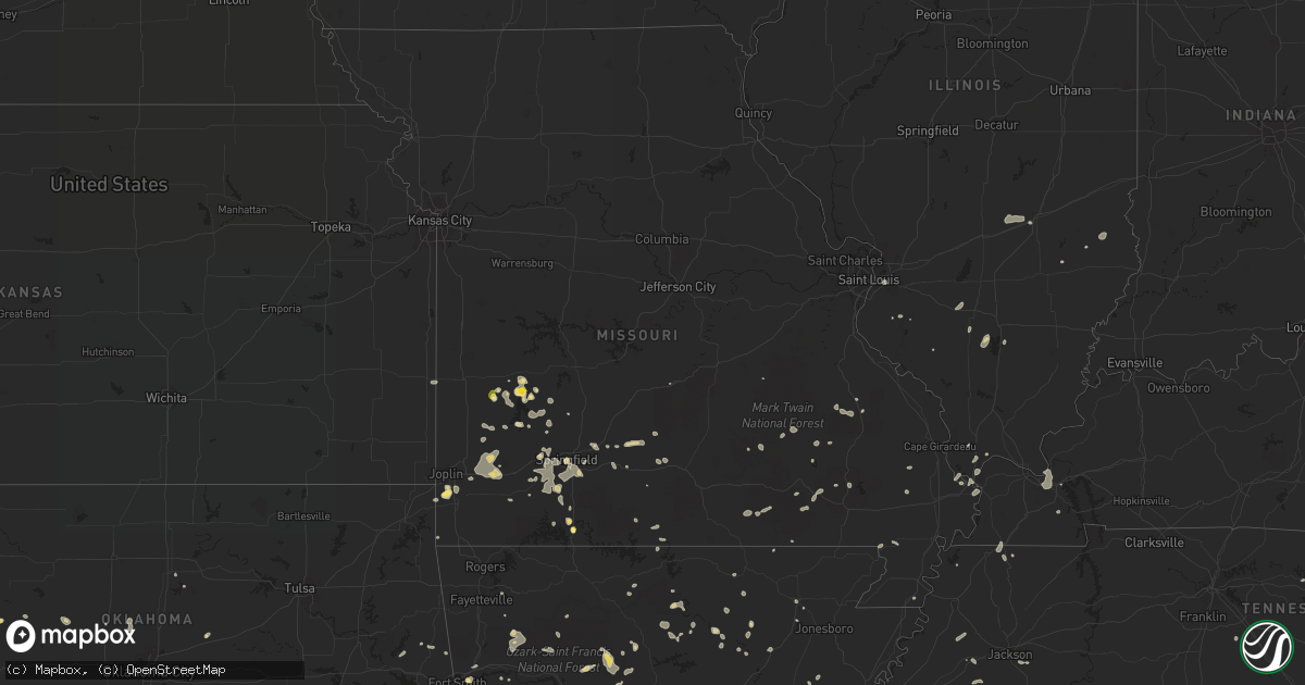 Hail map in Missouri on August 8, 2022