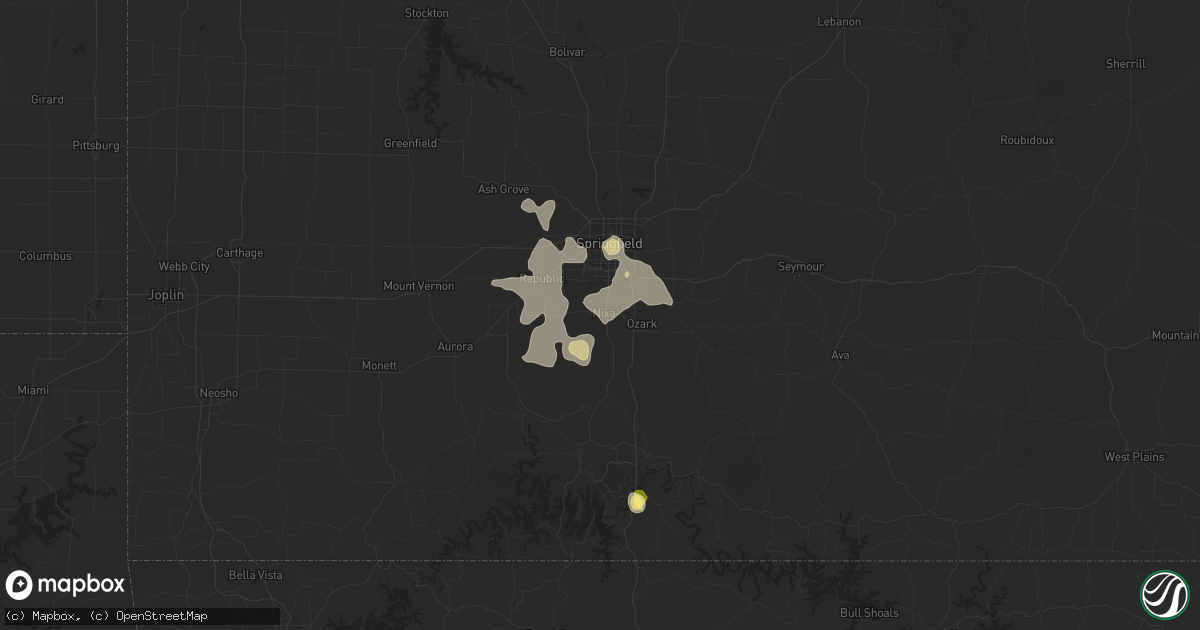 Hail map in Nixa, MO on August 8, 2022