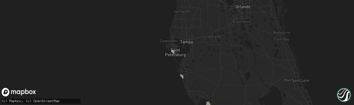 Hail map in Saint Petersburg, FL on August 8, 2022