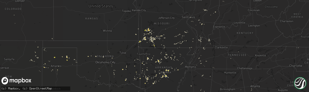 Hail map on August 8, 2022