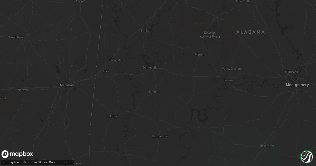 Hail map in Dawson, GA on August 8, 2023