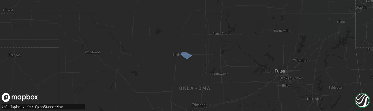 Hail map in Enid, OK on August 8, 2023