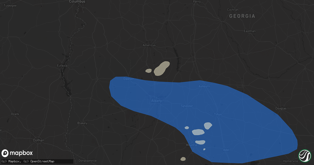 Hail map in Leesburg, GA on August 8, 2023