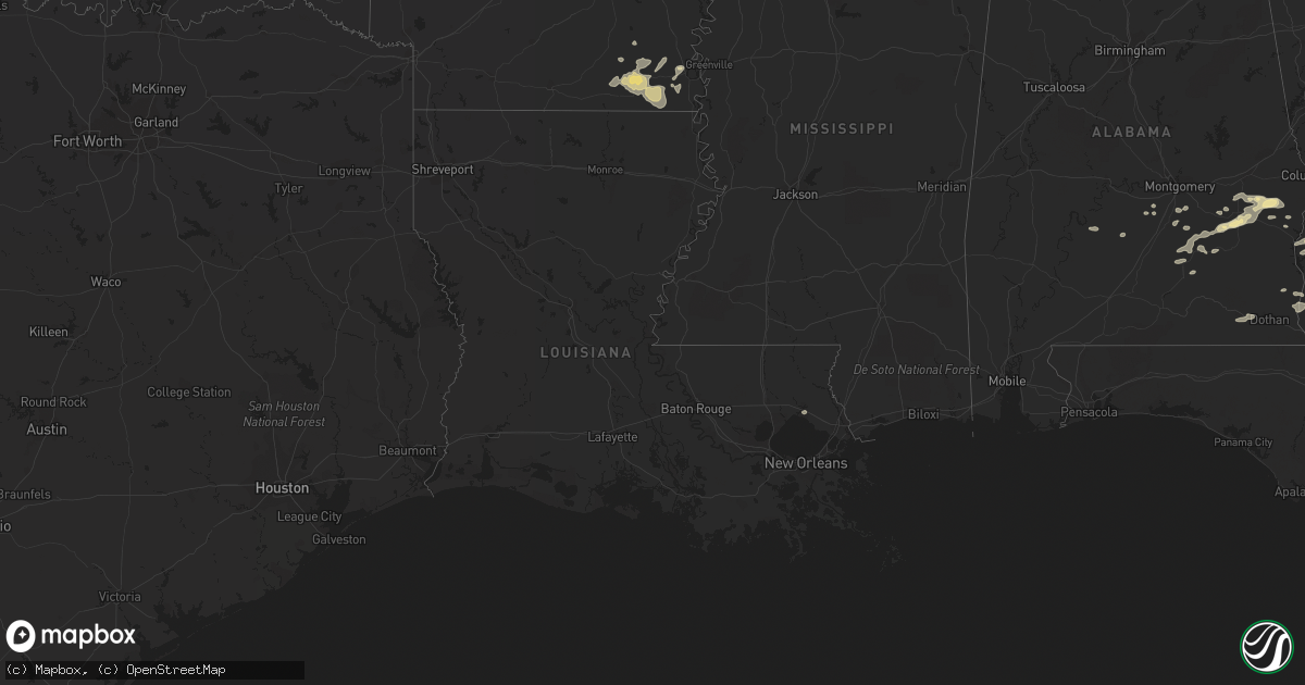 Hail map in Louisiana on August 8, 2023