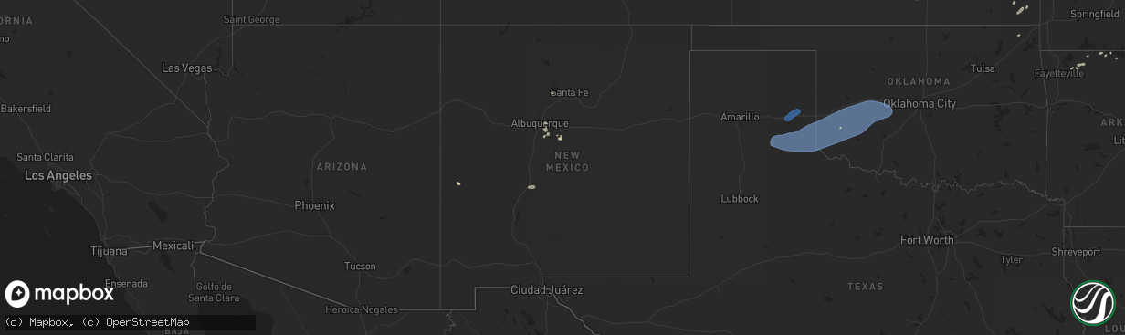 Hail map in New Mexico on August 8, 2023