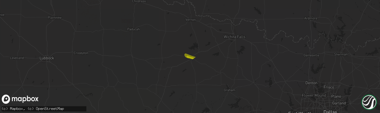 Hail map in Seymour, TX on August 8, 2023
