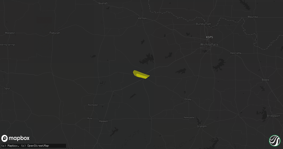 Hail map in Seymour, TX on August 8, 2023