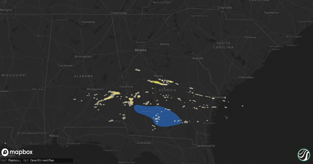 Hail map on August 8, 2023