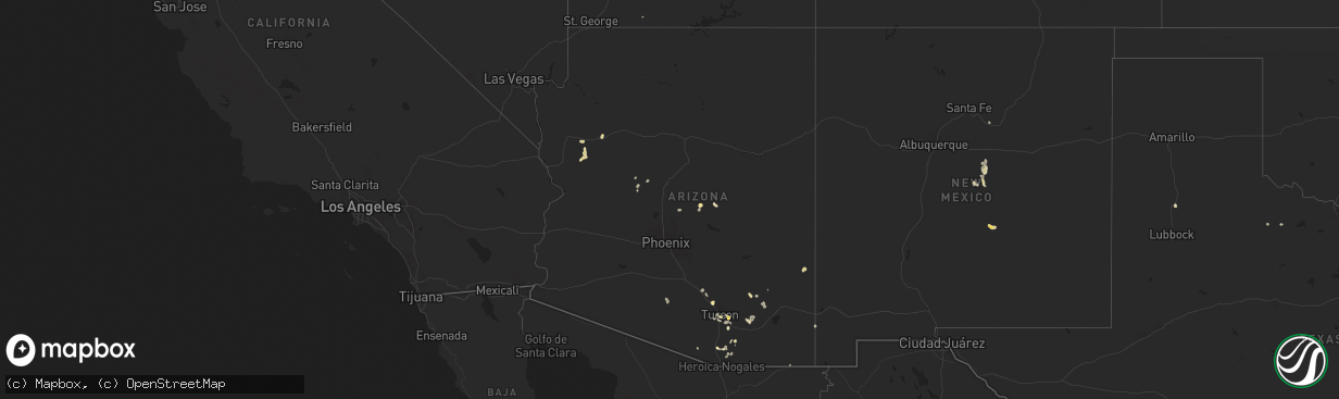 Hail map in Arizona on August 8, 2024