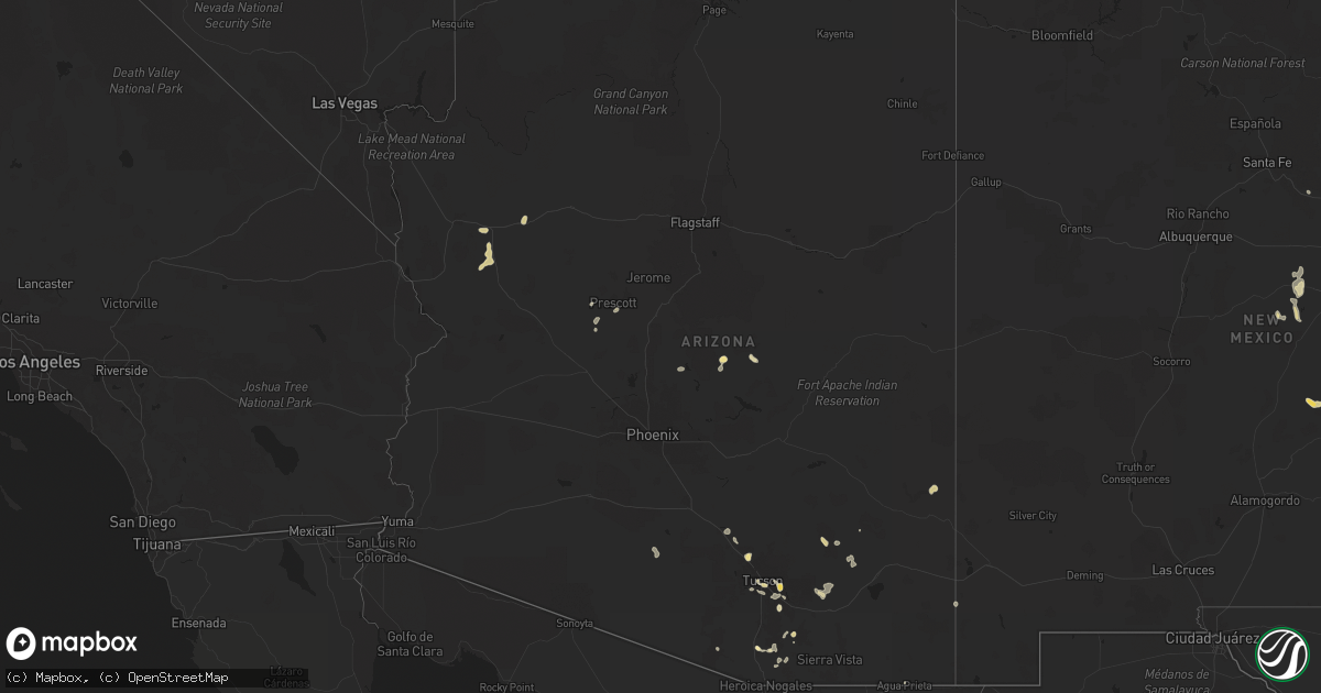 Hail map in Arizona on August 8, 2024