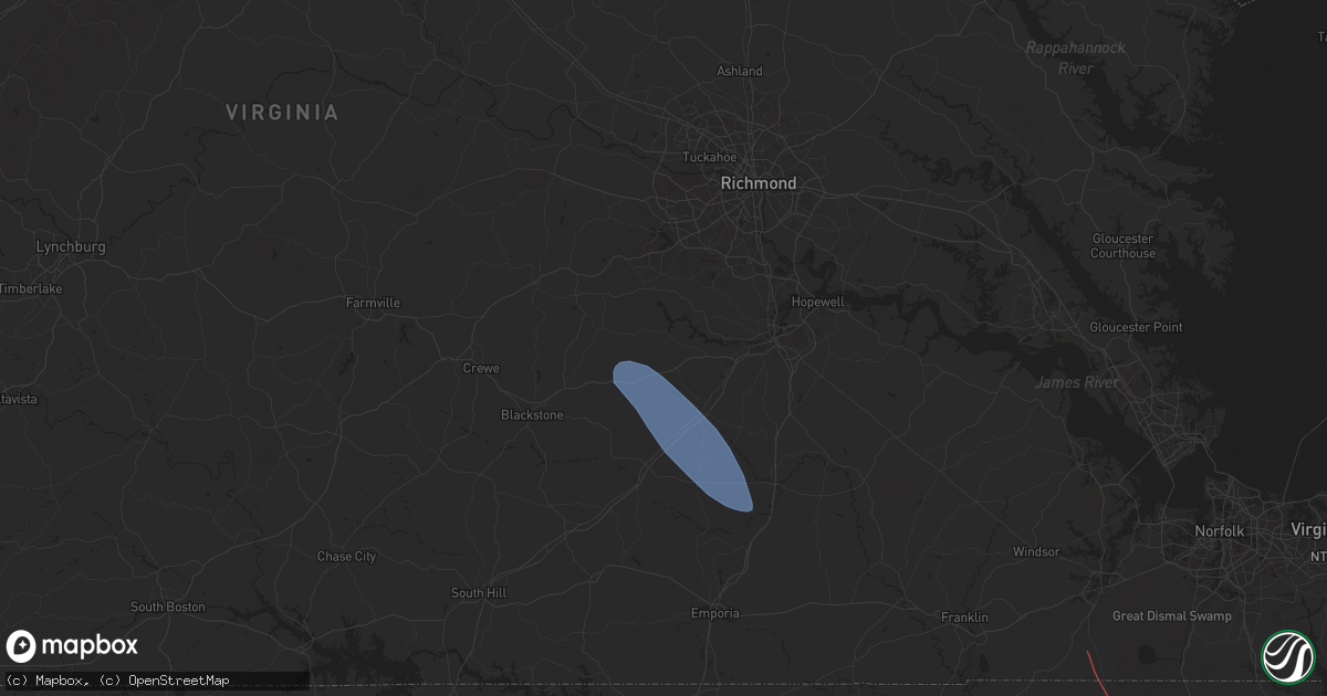 Hail map in Church Road, VA on August 8, 2024