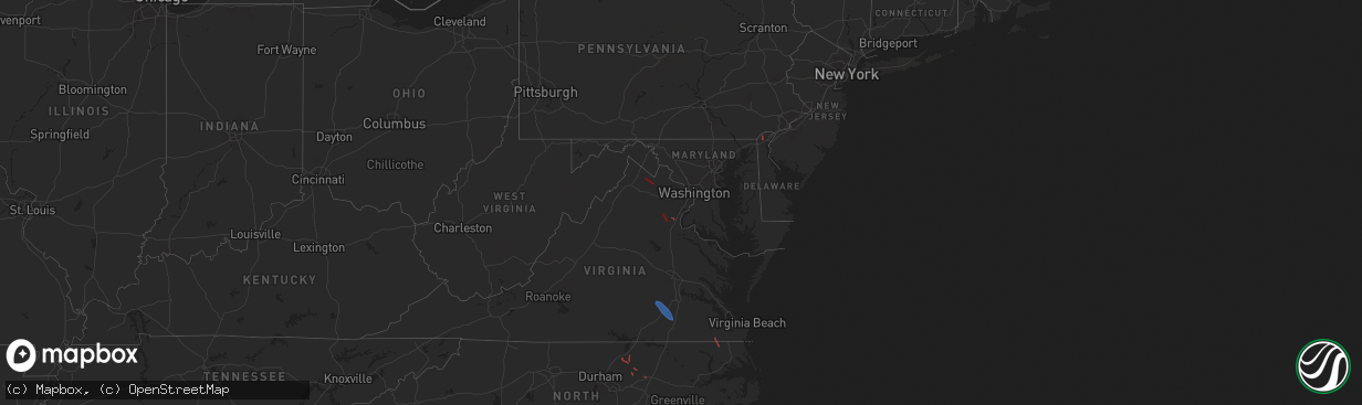 Hail map in Delaware on August 8, 2024