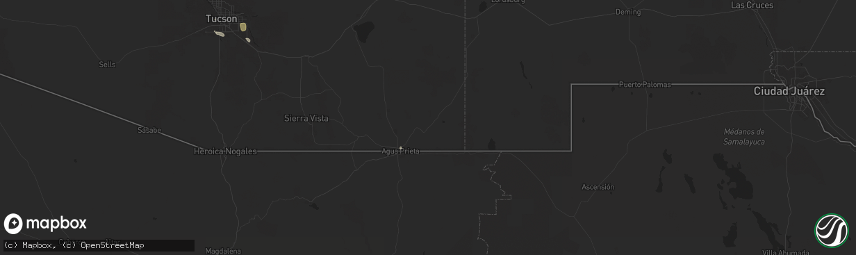 Hail map in Douglas, AZ on August 8, 2024