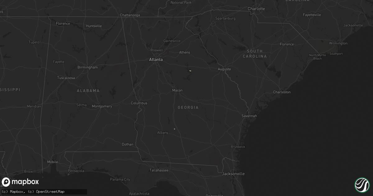 Hail map in Georgia on August 8, 2024