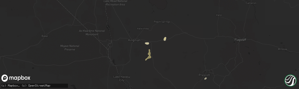 Hail map in Kingman, AZ on August 8, 2024