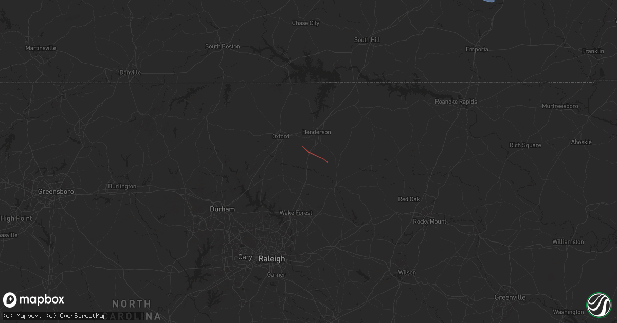 Hail map in Kittrell, NC on August 8, 2024