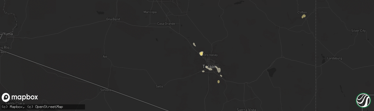 Hail map in Marana, AZ on August 8, 2024