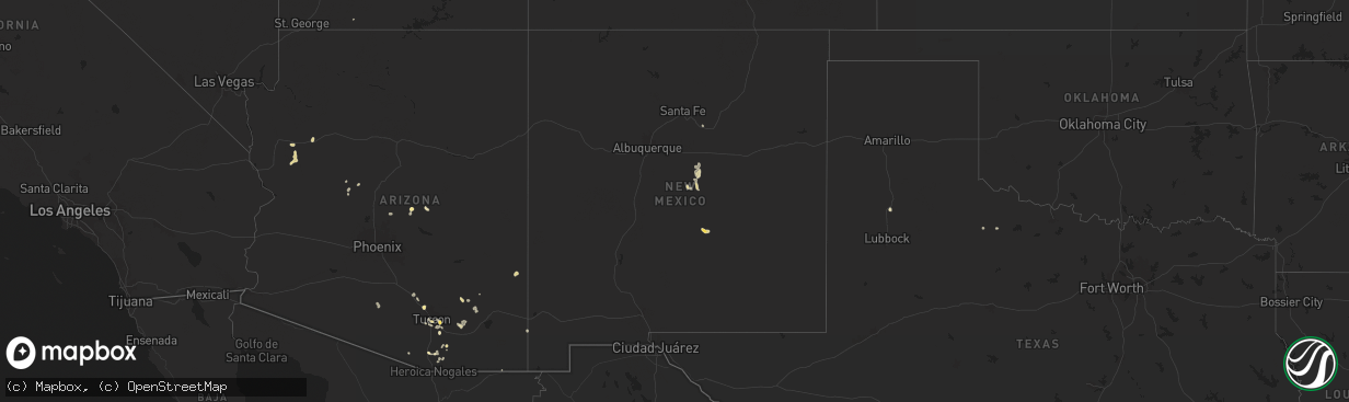 Hail map in New Mexico on August 8, 2024