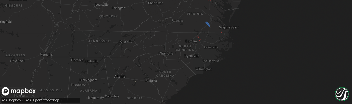 Hail map in North Carolina on August 8, 2024