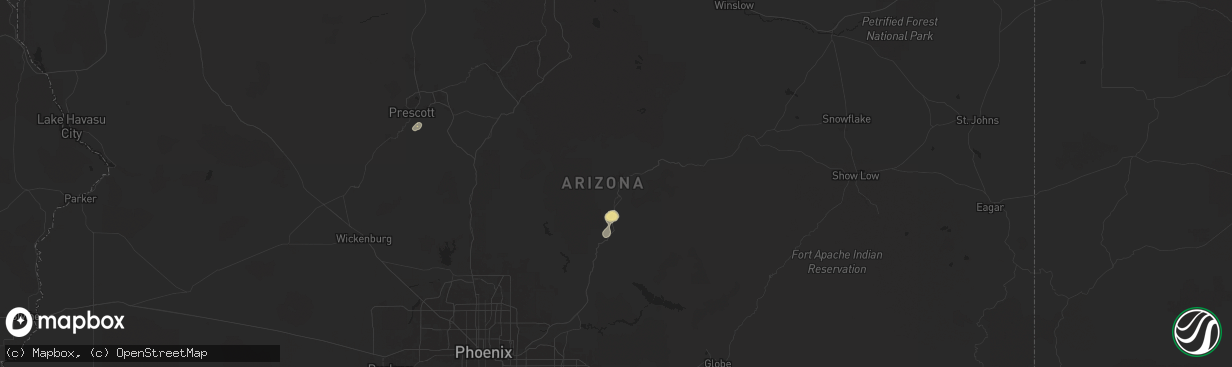 Hail map in Payson, AZ on August 8, 2024