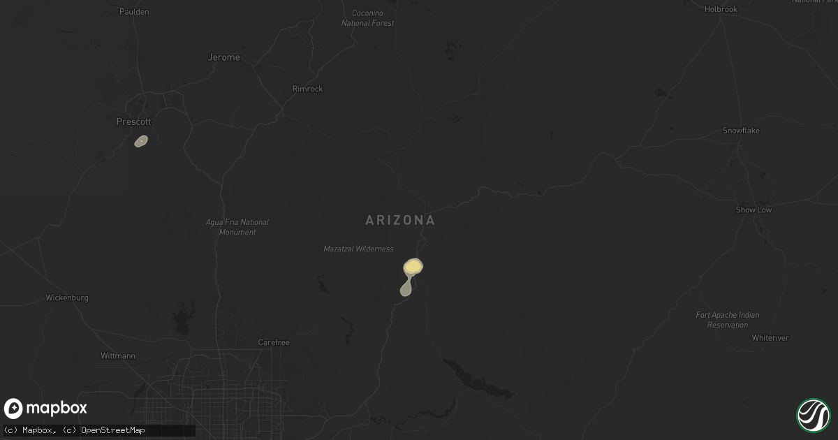 Hail map in Payson, AZ on August 8, 2024