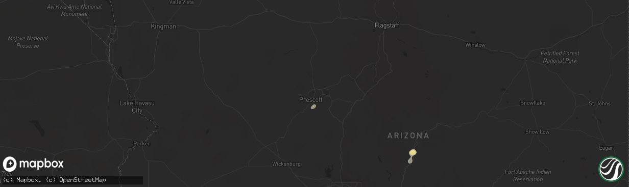 Hail map in Prescott, AZ on August 8, 2024