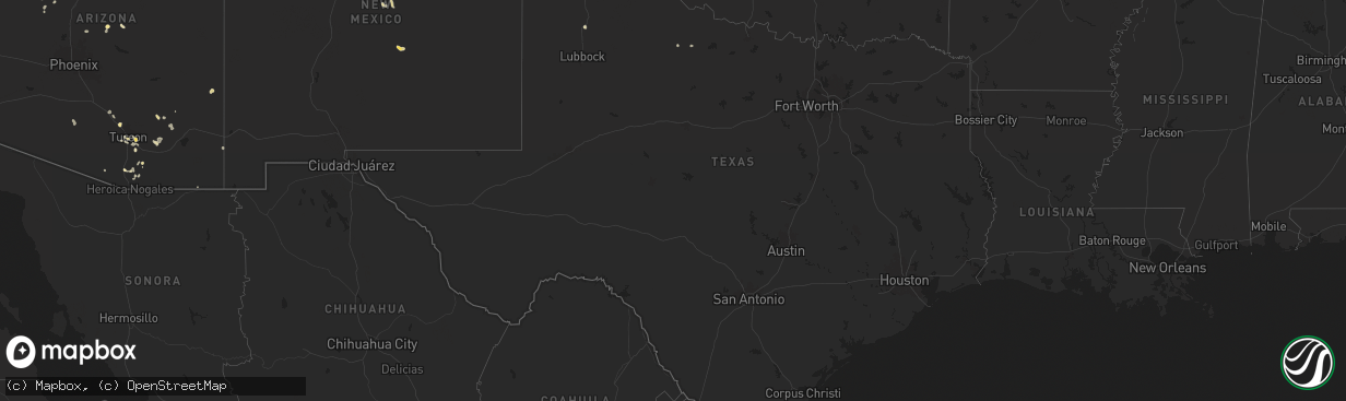 Hail map in Texas on August 8, 2024