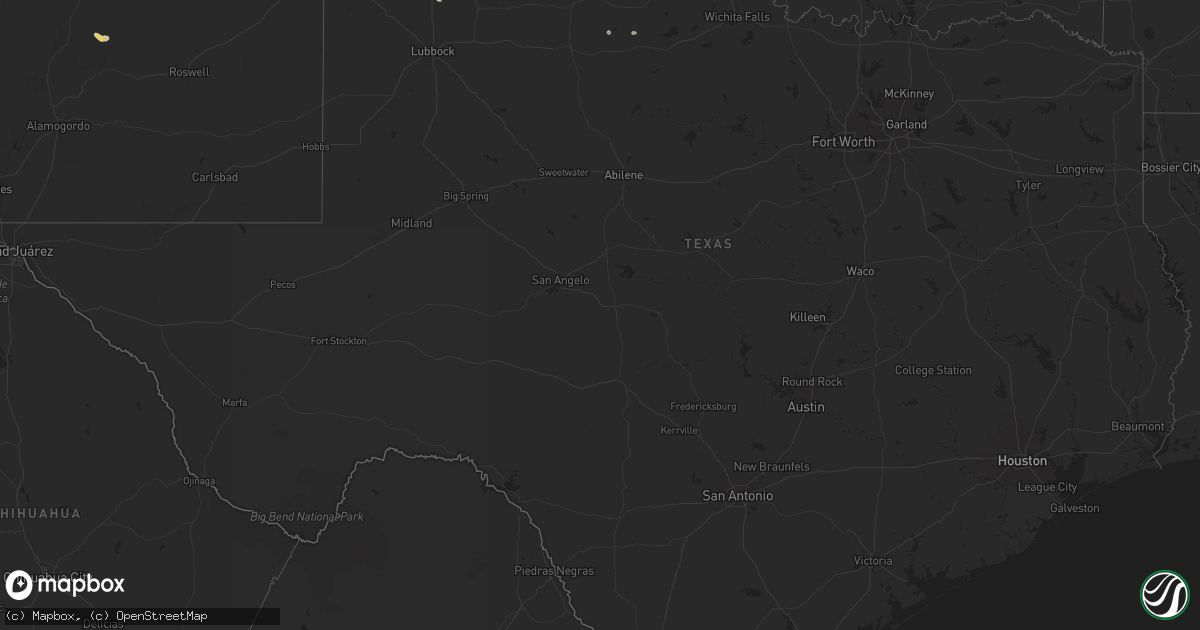 Hail map in Texas on August 8, 2024