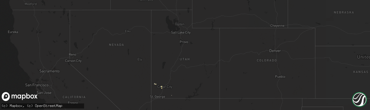 Hail map in Utah on August 8, 2024