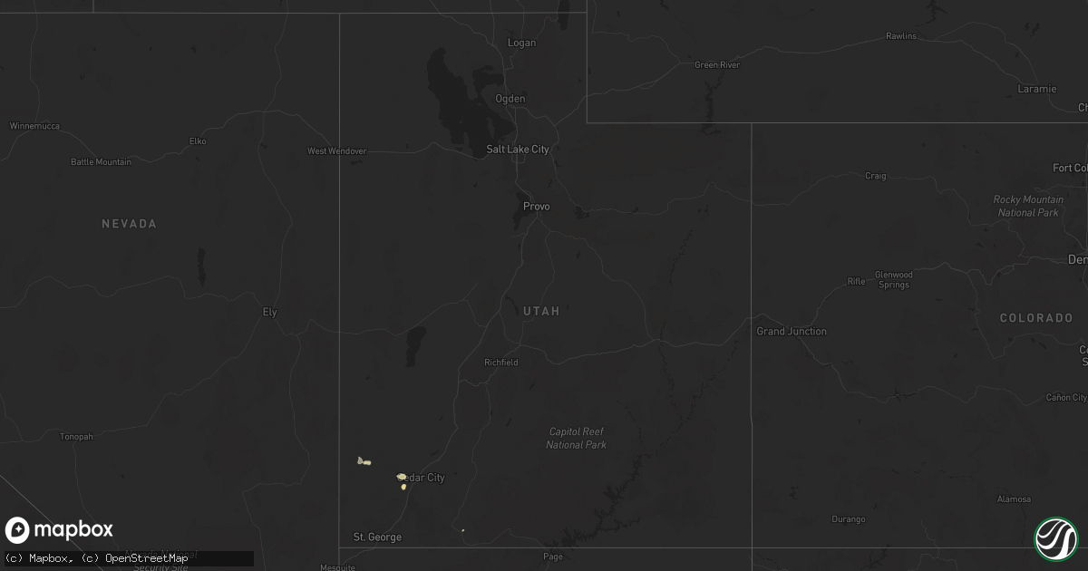 Hail map in Utah on August 8, 2024