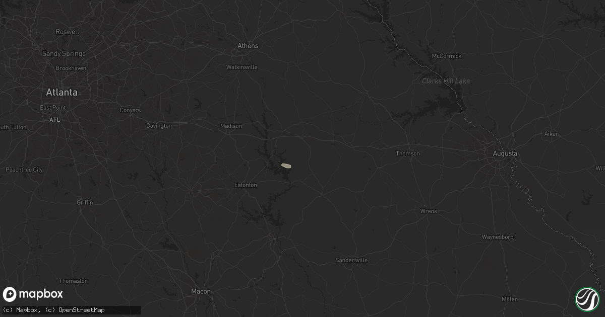 Hail map in White Plains, GA on August 8, 2024