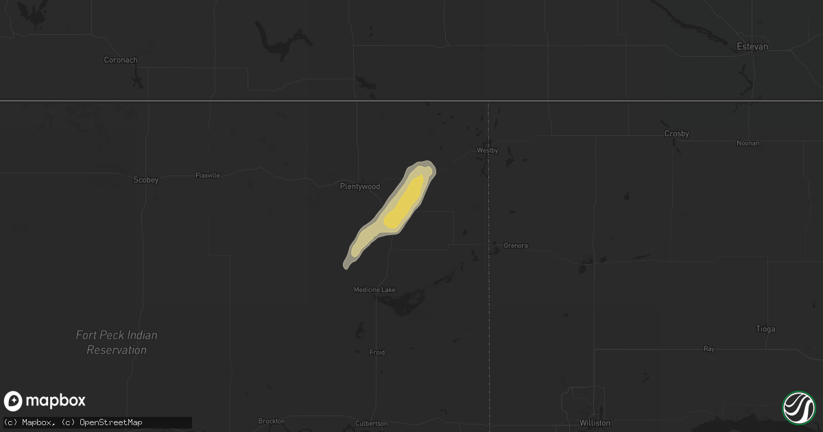 Hail map in Antelope, MT on August 8, 2025